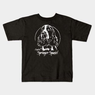 Proud English Springer Spaniel dog portrait Kids T-Shirt